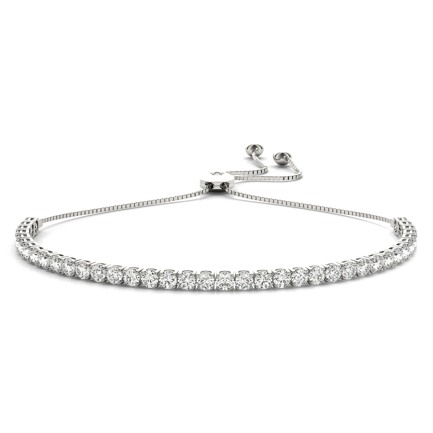 Adjustable In Line Tennis Bracelet Lab Diamond