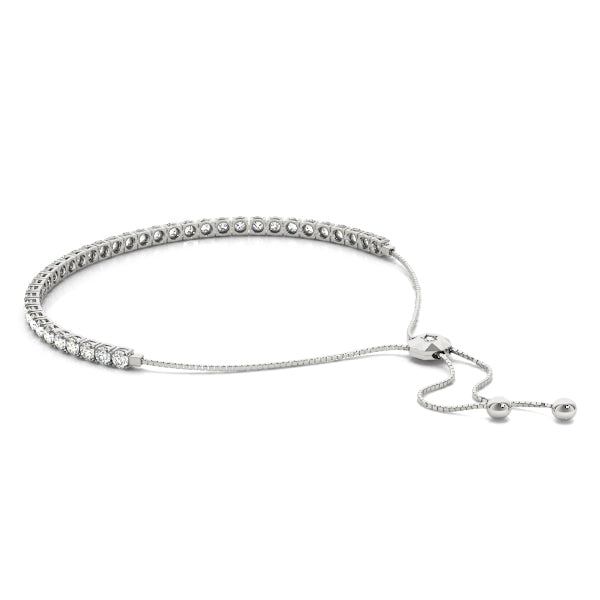 Adjustable In Line Tennis Bracelet Lab Diamond