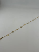 18K Solid Gold Dainty Charm Anklet - Image 1