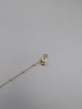 18K Solid Gold Dainty Beaded Heart Bracelet - Image 2