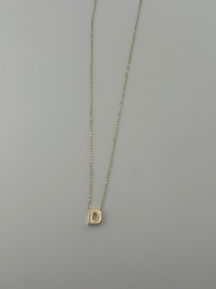 Dainty 18K Yellow Gold Initial Necklace