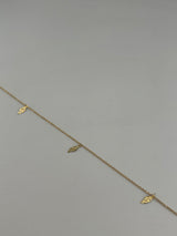 18K Solid Gold Delicate Leaf Anklet - Image 2