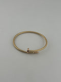 18K Yellow Gold Sculpted Twist Nail Bracelet
