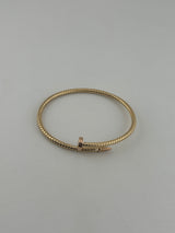 18K Yellow Gold Sculpted Twist Nail Bracelet - Image 1