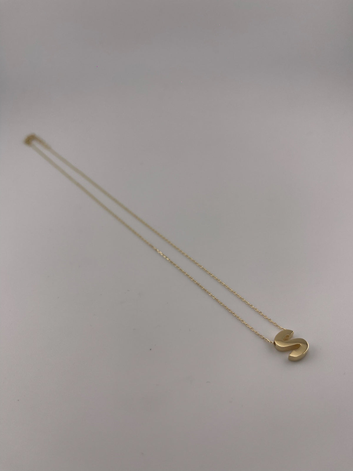 18K Yellow Gold Initial Letter Necklace - Image 14