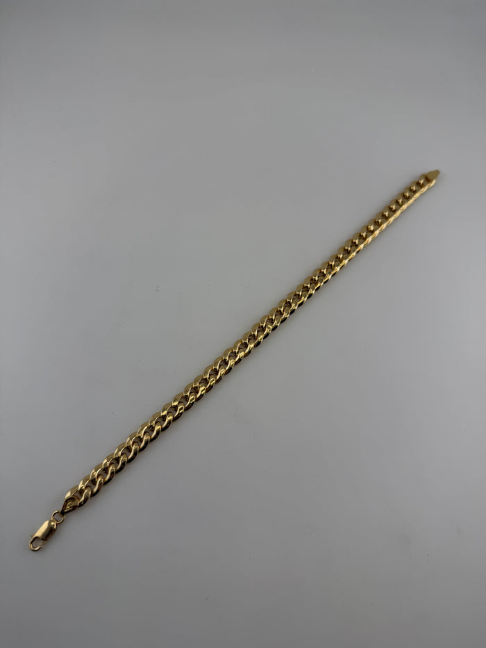 18K Solid Gold Luxe Cuban Link Bracelet – 9mm