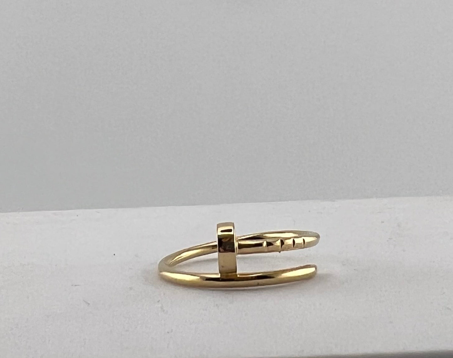 Solid 18k gold nail ring (no stones)