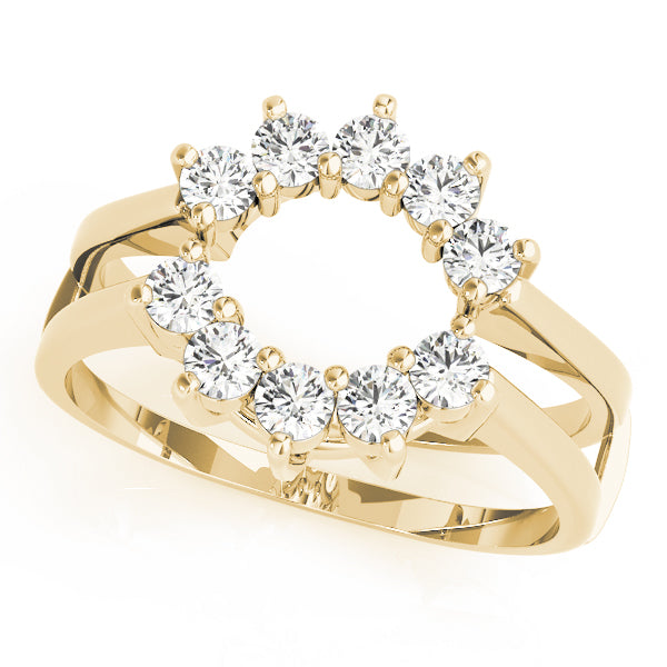 Sunburst Diamond Wedding Band Set