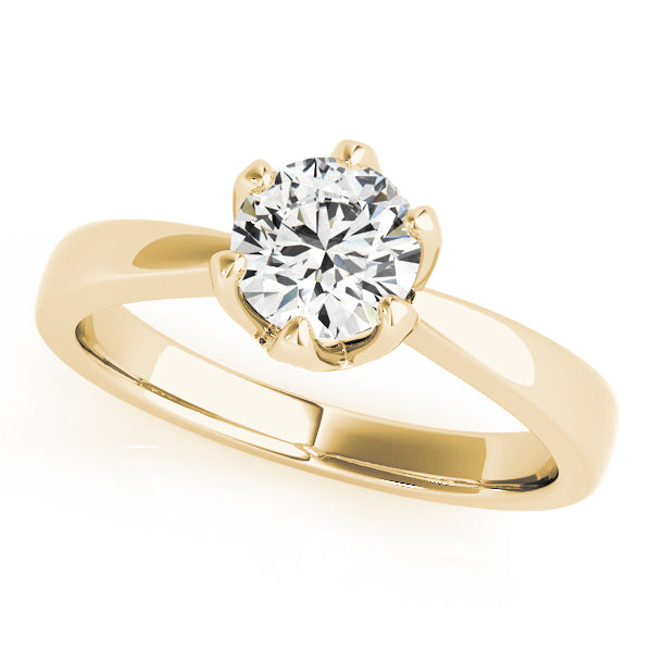 Modern Tulip Solitaire Ring