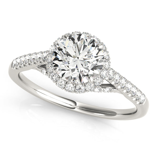 Twisted Halo Diamond Ring