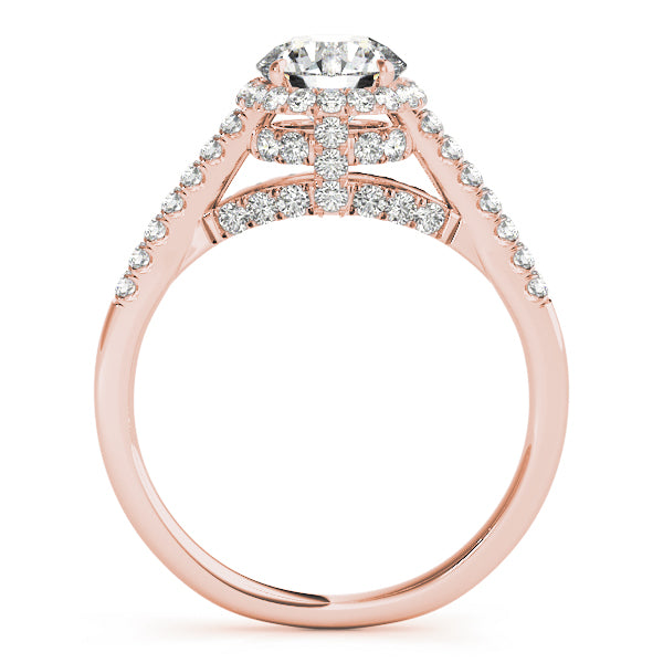 Twisted Halo Diamond Ring