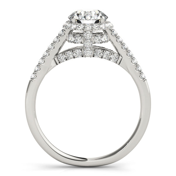 Twisted Halo Diamond Ring