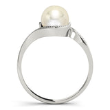 Pearl and Diamond Swirl Fashion Ring - Image 2