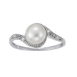 Pearl and Diamond Swirl Fashion Ring - Image 3