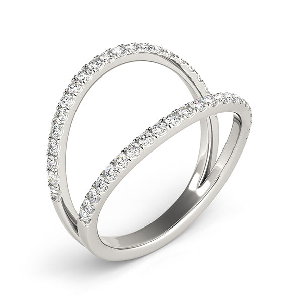 Double Row Diamond Fashion Ring - Image 2