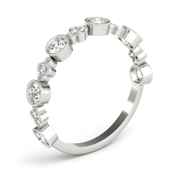 Floral-Inspired Diamond Wedding Band - Image 8