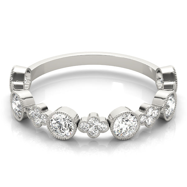 Floral-Inspired Diamond Wedding Band - Image 15