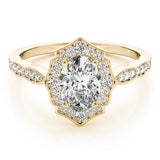 Scalloped Oval Halo Ring - Image 8