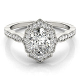 Scalloped Oval Halo Ring - Image 7