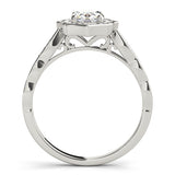 Scalloped Oval Halo Ring - Image 10