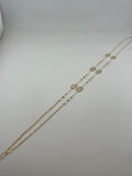 18K Gold Beaded Oval Station Necklace