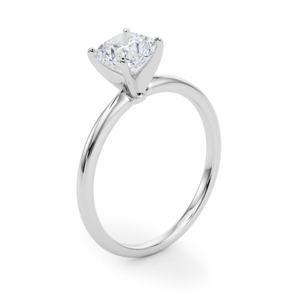 Classic Solitaire Diamond Engagement Ring Cushion 2 ct - Image 4