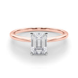 Classic Solitaire Diamond Engagement Ring Emerald 2 ct - Image 9