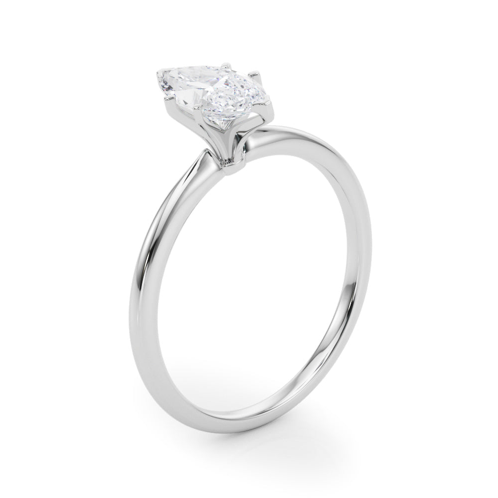 Classic Solitaire Diamond Engagement Ring Marquise 1 ct - Image 4