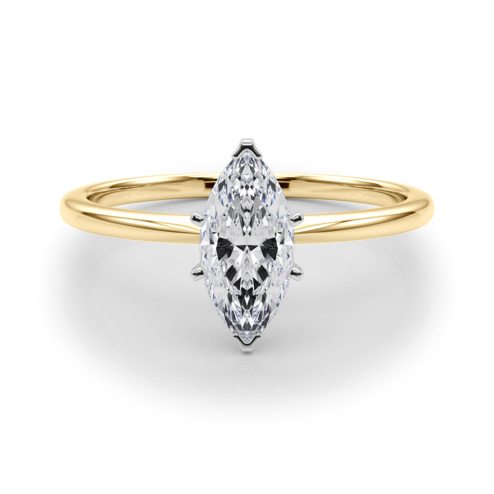 Classic Solitaire Diamond Engagement Ring Marquise 1 ct - Image 8