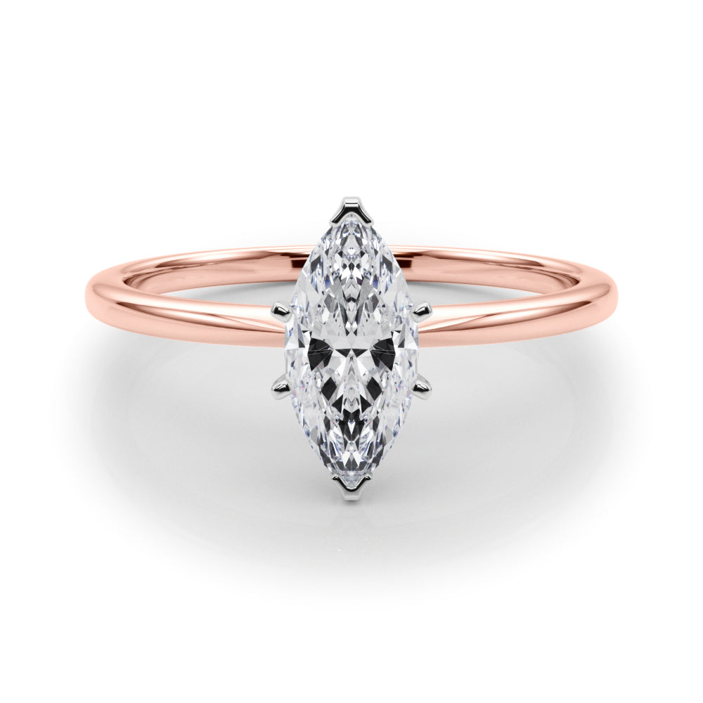 Classic Solitaire Diamond Engagement Ring Marquise 1 ct - Image 9