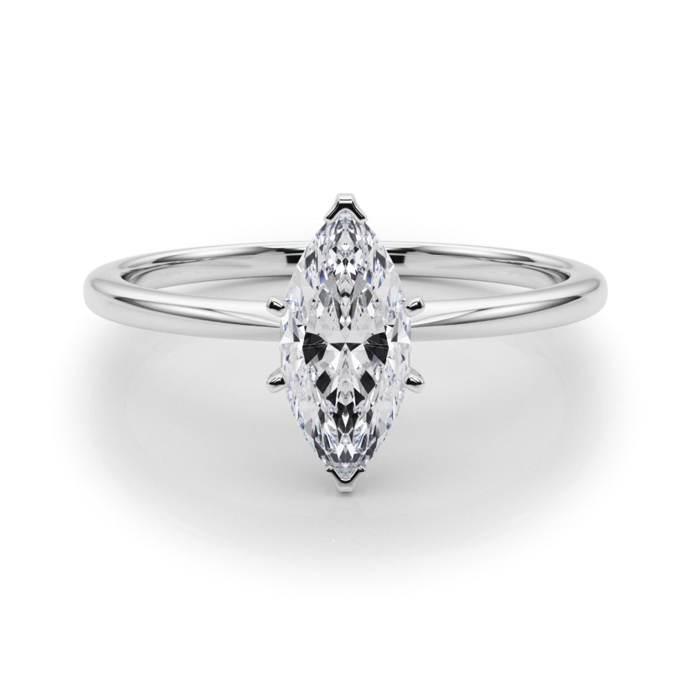 Classic Solitaire Diamond Engagement Ring Marquise 1 ct - Image 7