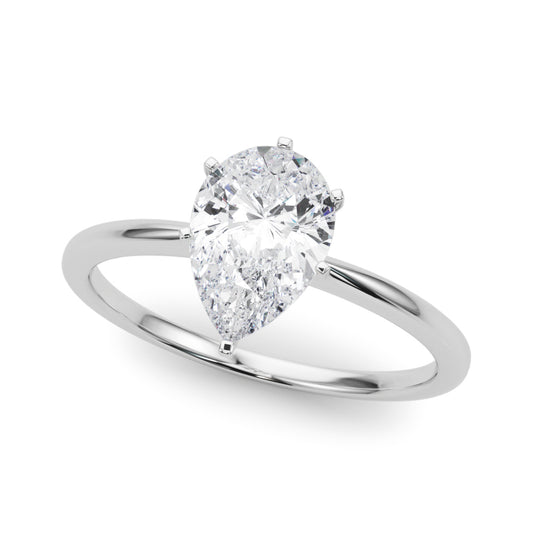 Classic Solitaire Diamond Engagement Ring Pear 1 ct