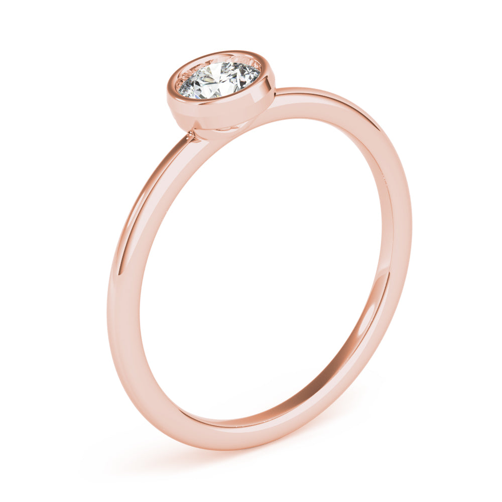 Round Solitaire Stackable Ring