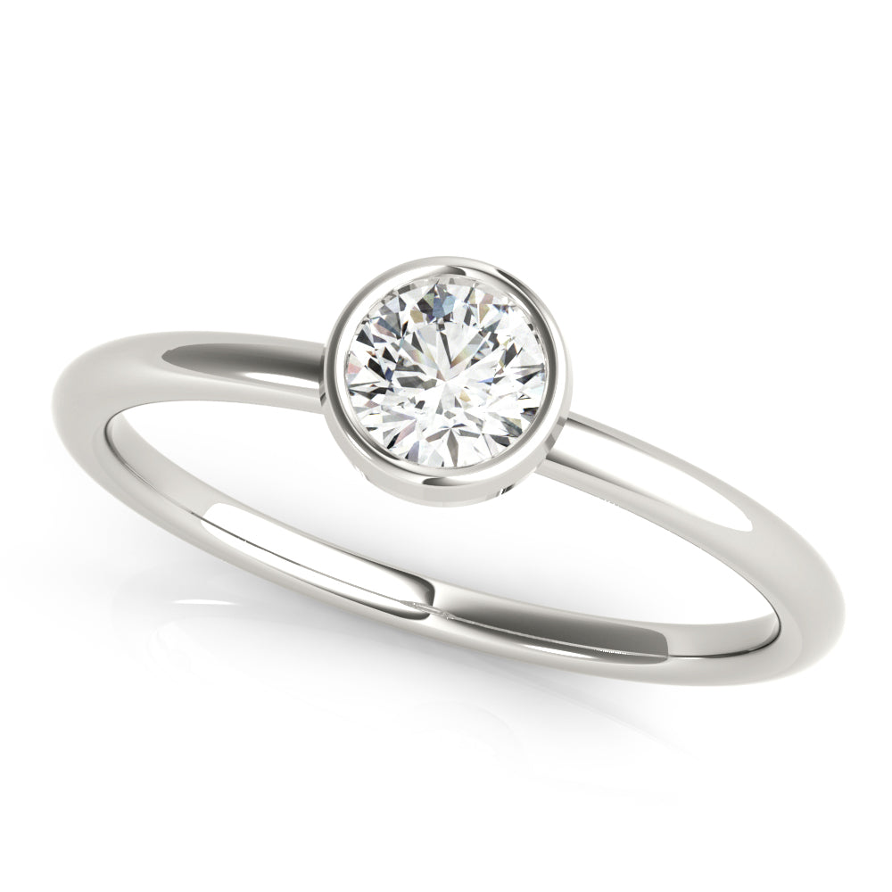 Round Solitaire Stackable Ring