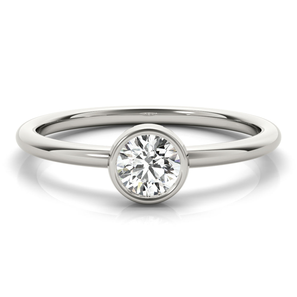 Round Solitaire Stackable Ring