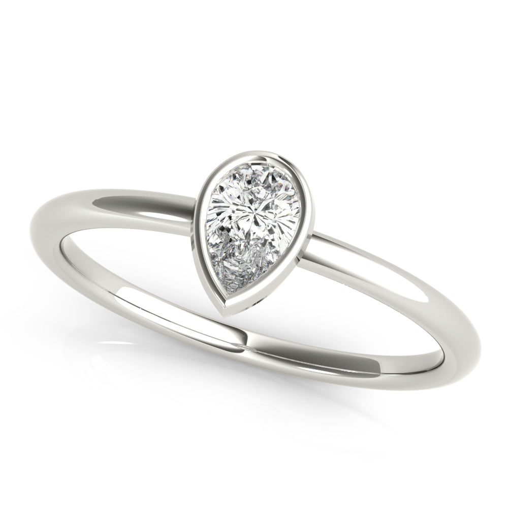 Pear Solitaire Stackable Ring