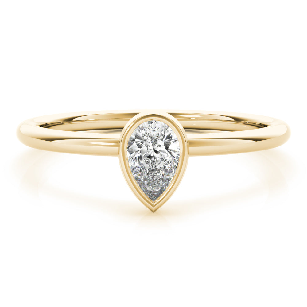 Pear Solitaire Stackable Ring