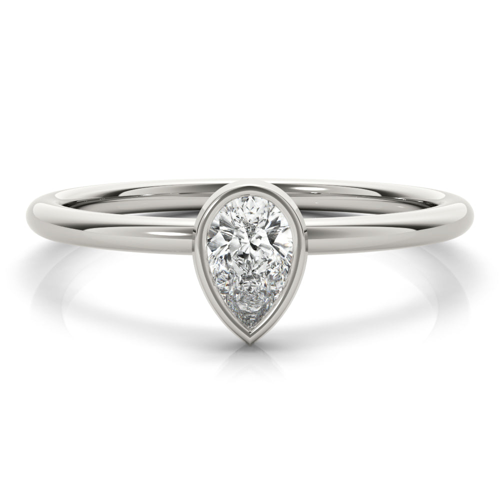 Pear Solitaire Stackable Ring