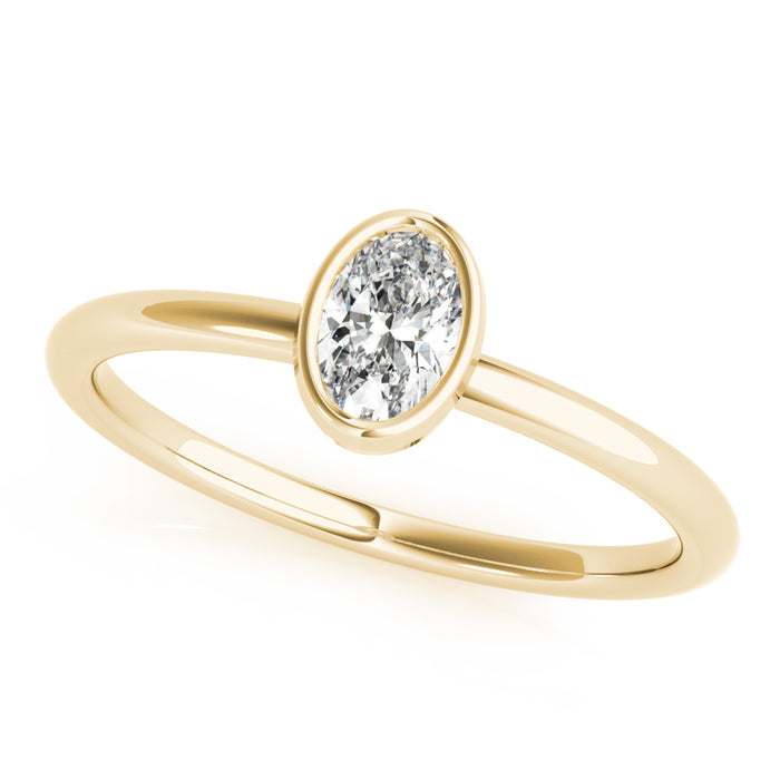 Bezel-Set Oval Diamond Solitaire Ring