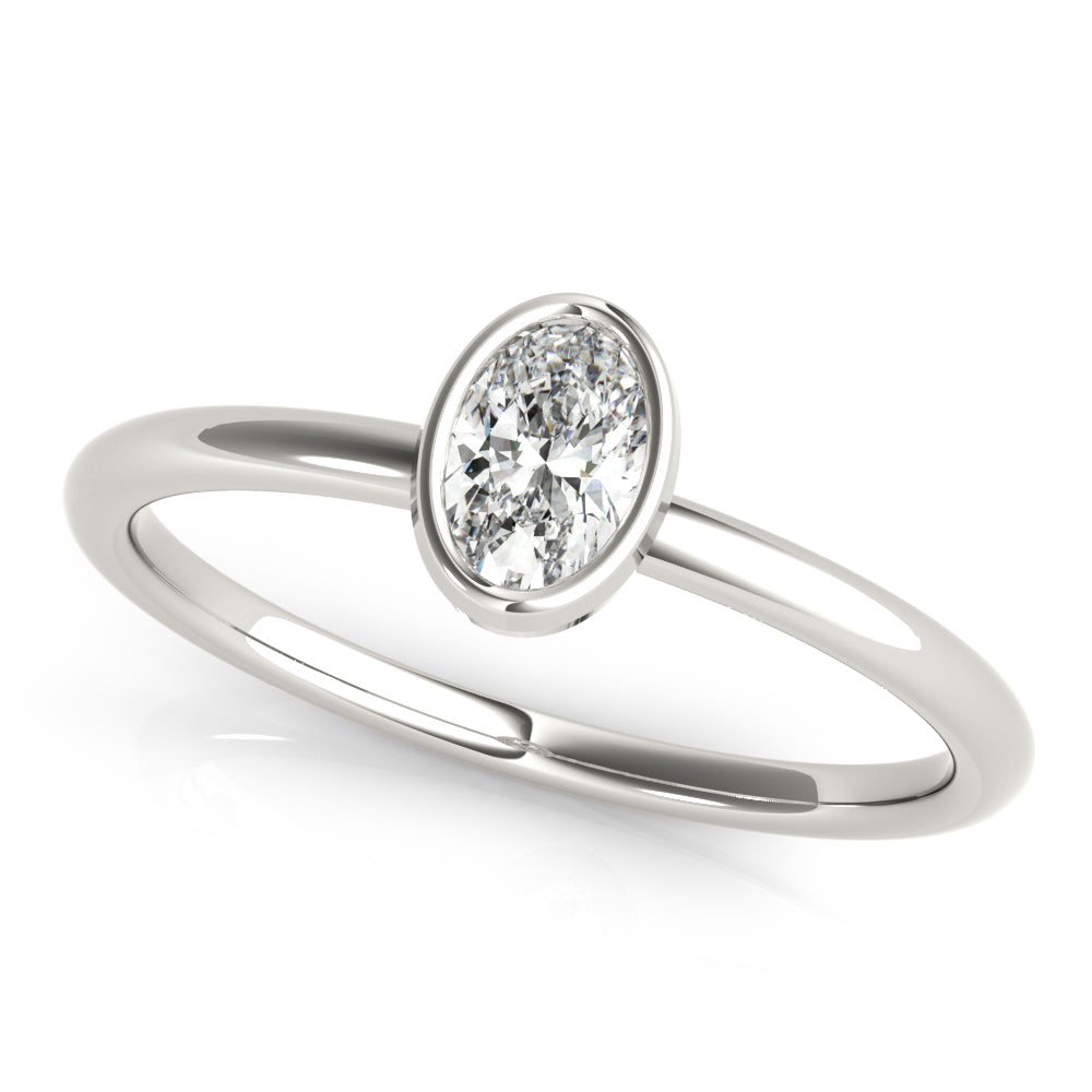 Oval Solitaire Stackable Ring