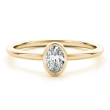 Bezel-Set Oval Diamond Solitaire Ring - Image 8