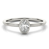 Bezel-Set Oval Diamond Solitaire Ring - Image 7