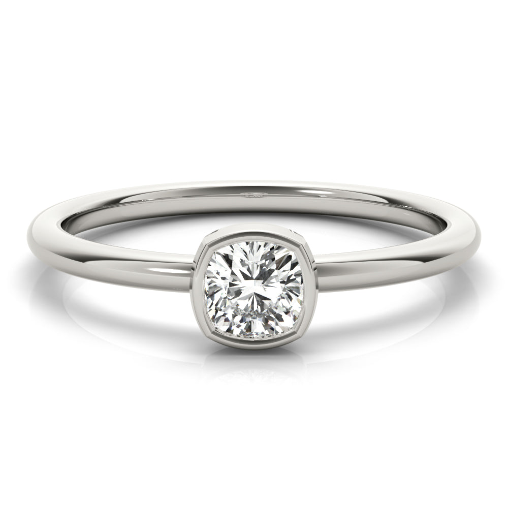 Cushion Solitaire Stackable Ring