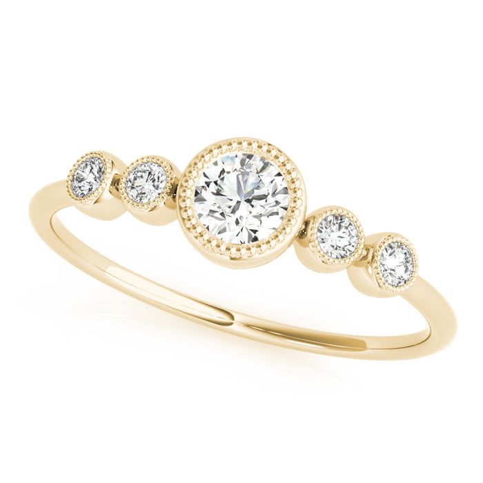 Bezel-Set Diamond with Accents Ring