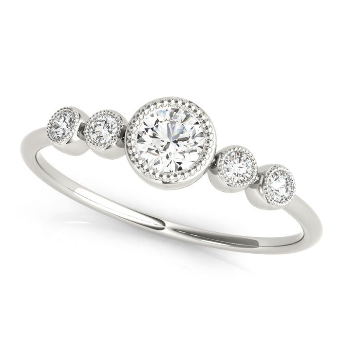 Bezel-Set Diamond with Accents Ring