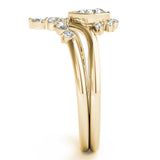 Pear-Shaped Diamond Halo Ring Set - Image 6