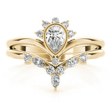 Pear-Shaped Diamond Halo Ring Set - Image 9