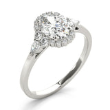 Halo Diamond Ring with Pear Accents - Image 4