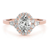 Halo Diamond Ring with Pear Accents - Image 9