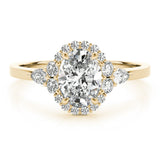 Halo Diamond Ring with Pear Accents - Image 8